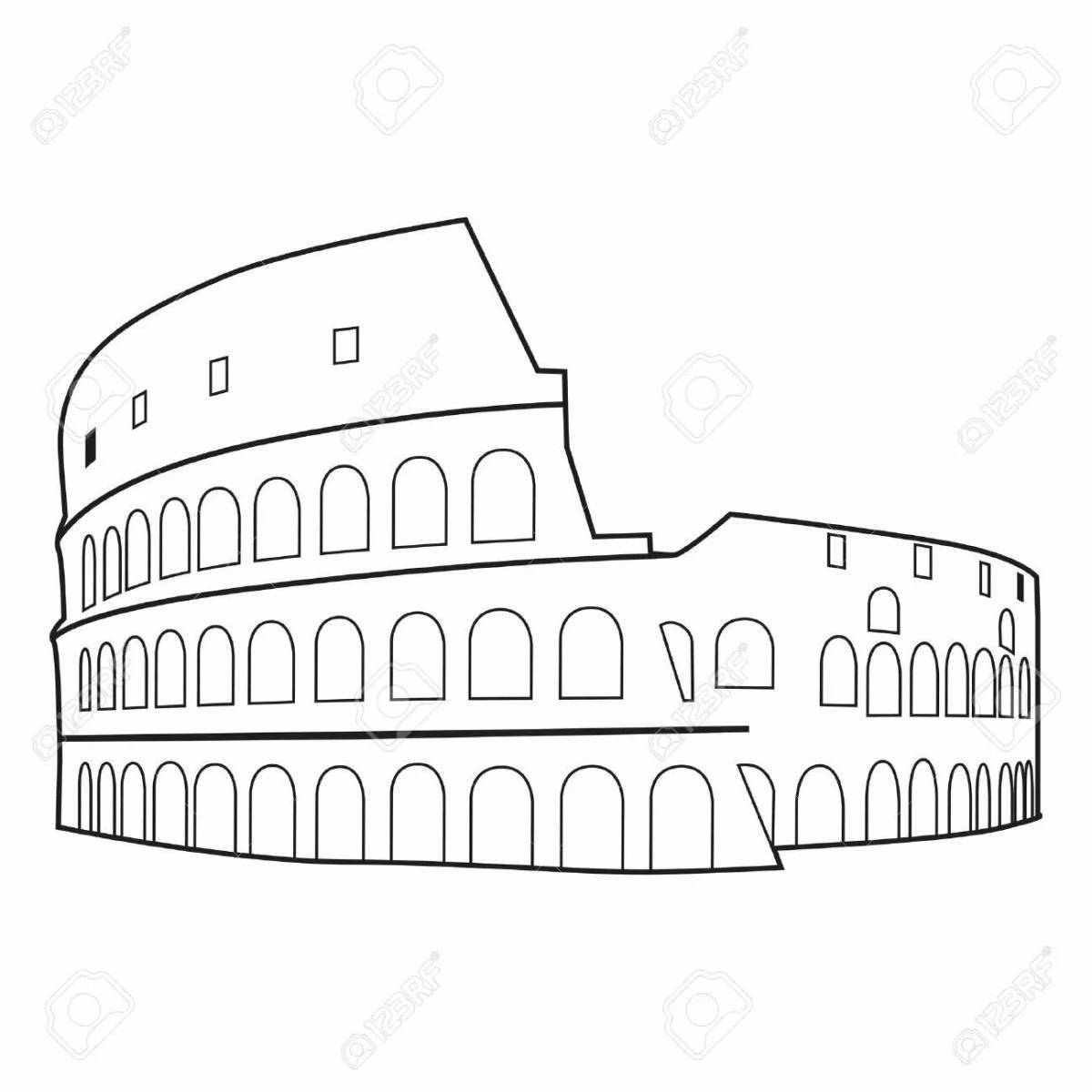 Coloring page stunning colosseum in rome