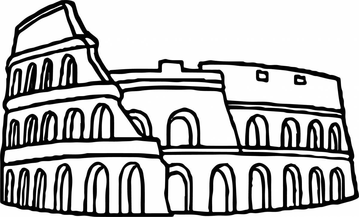 Amazing colosseum in rome coloring book