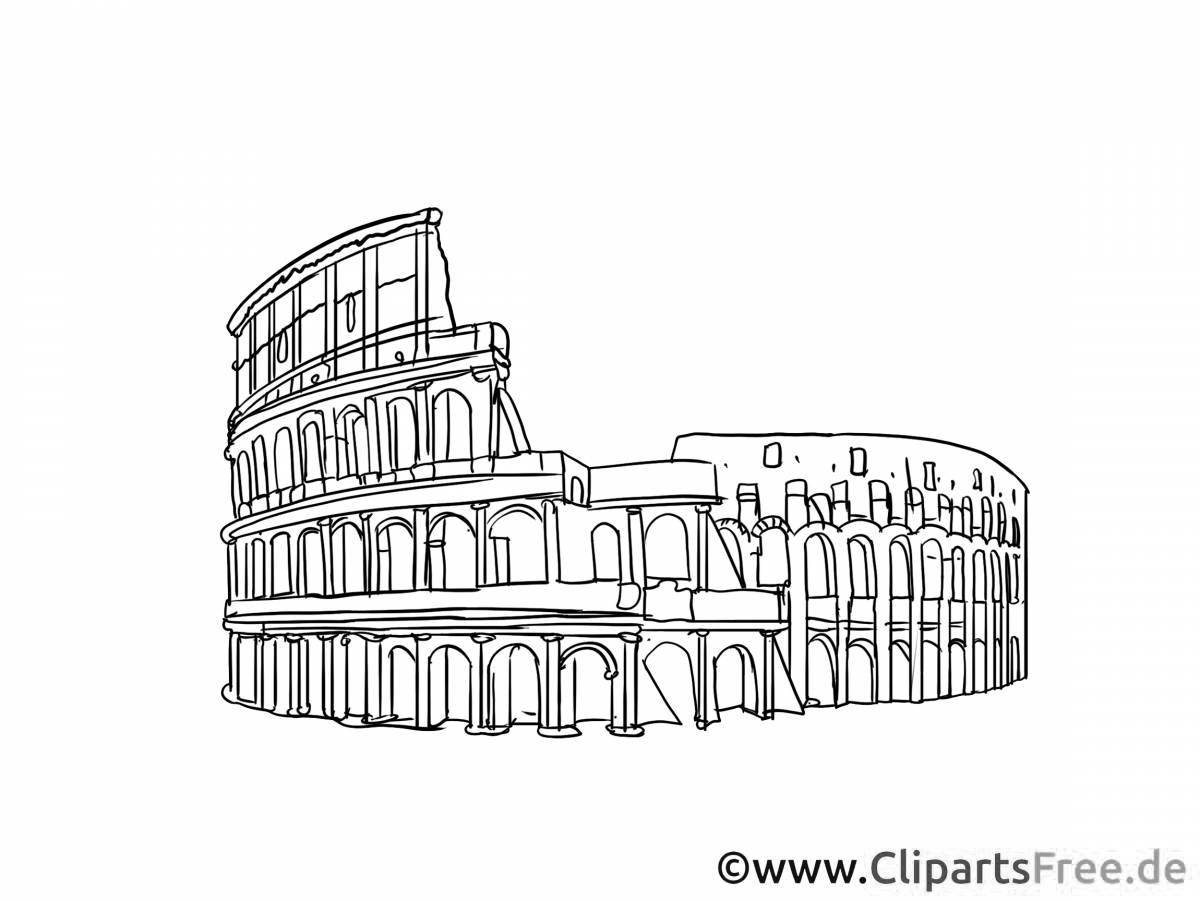 Coloring page royal coliseum in rome