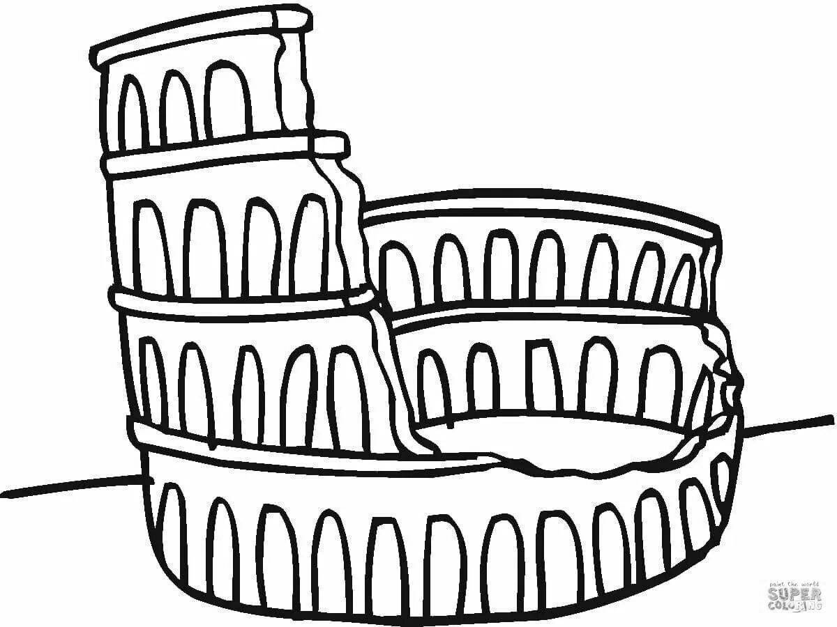 Coliseum coloring book in rome