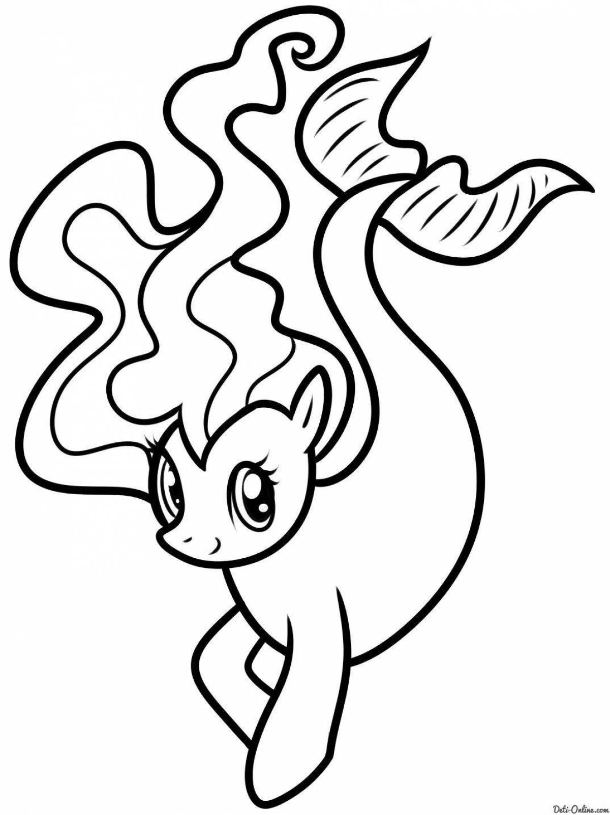 Adorable coloring malital pony mermaids