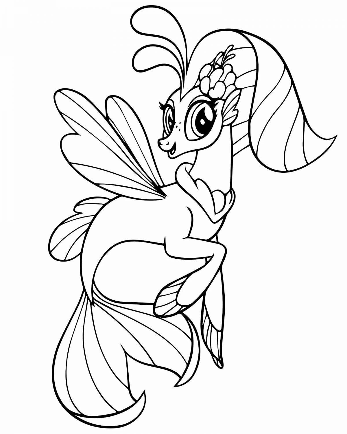 Majestic coloring page malital mermaid pony