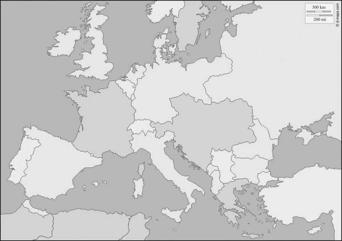 Glossy coloring map of europe 1914