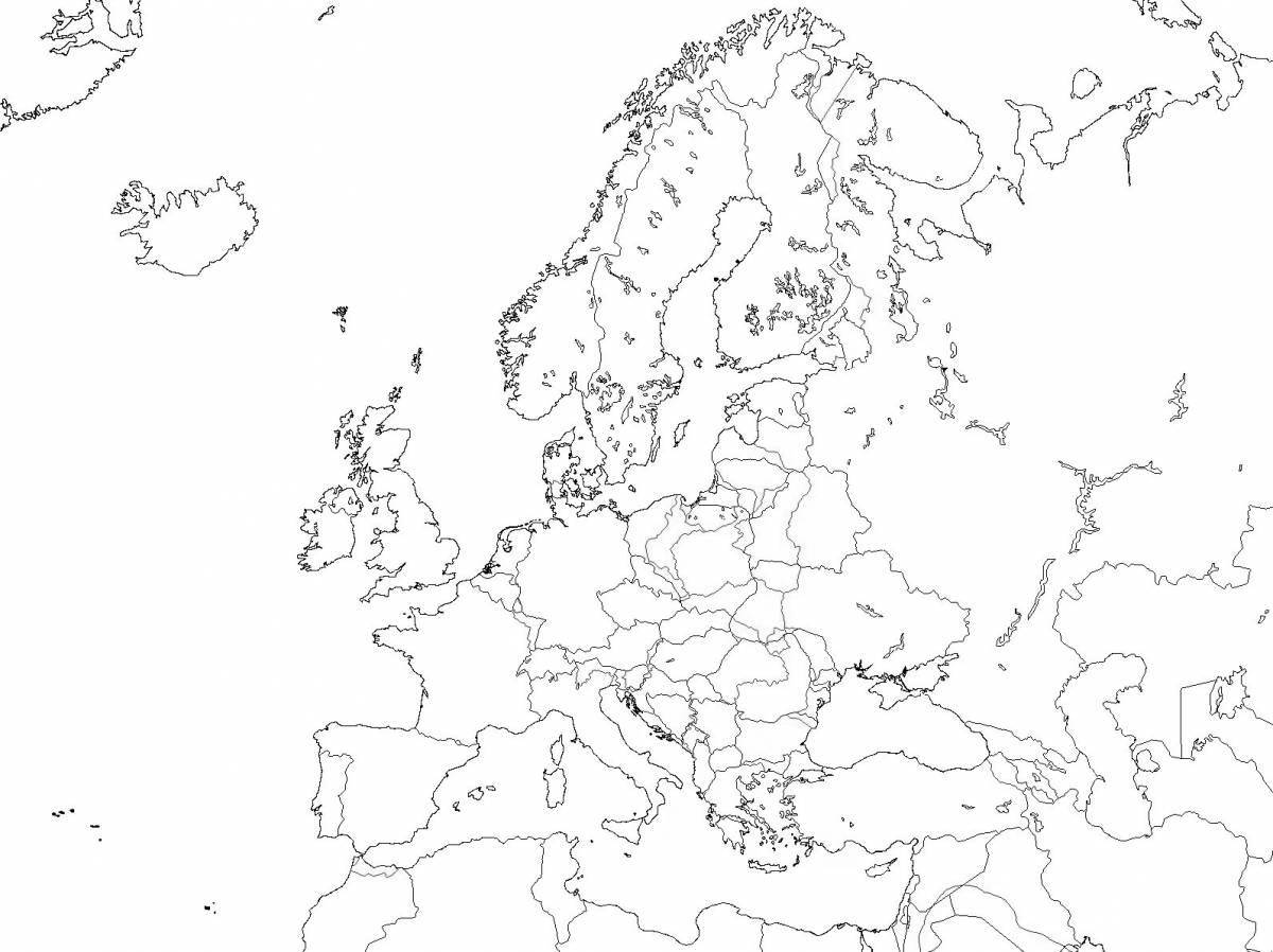 Богатая раскраска карта европы 1914 года