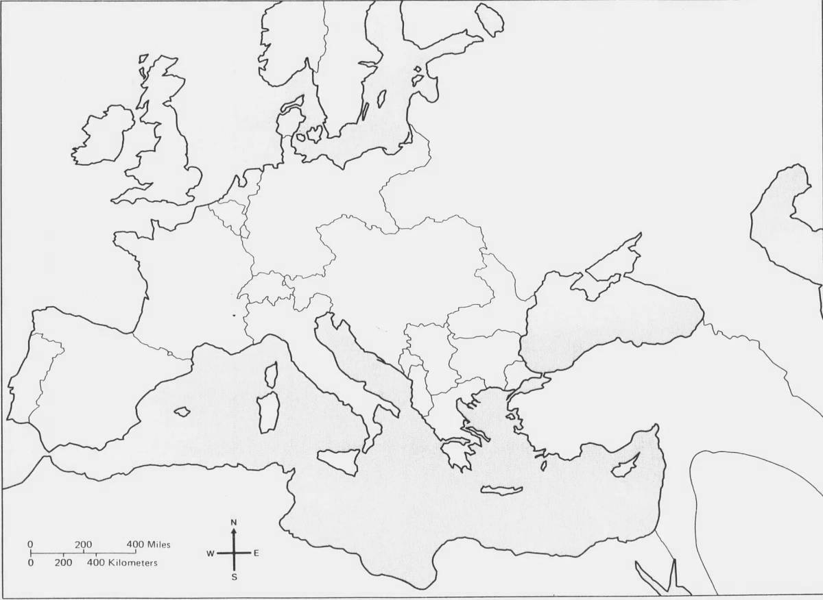 Generous coloring map of Europe 1914