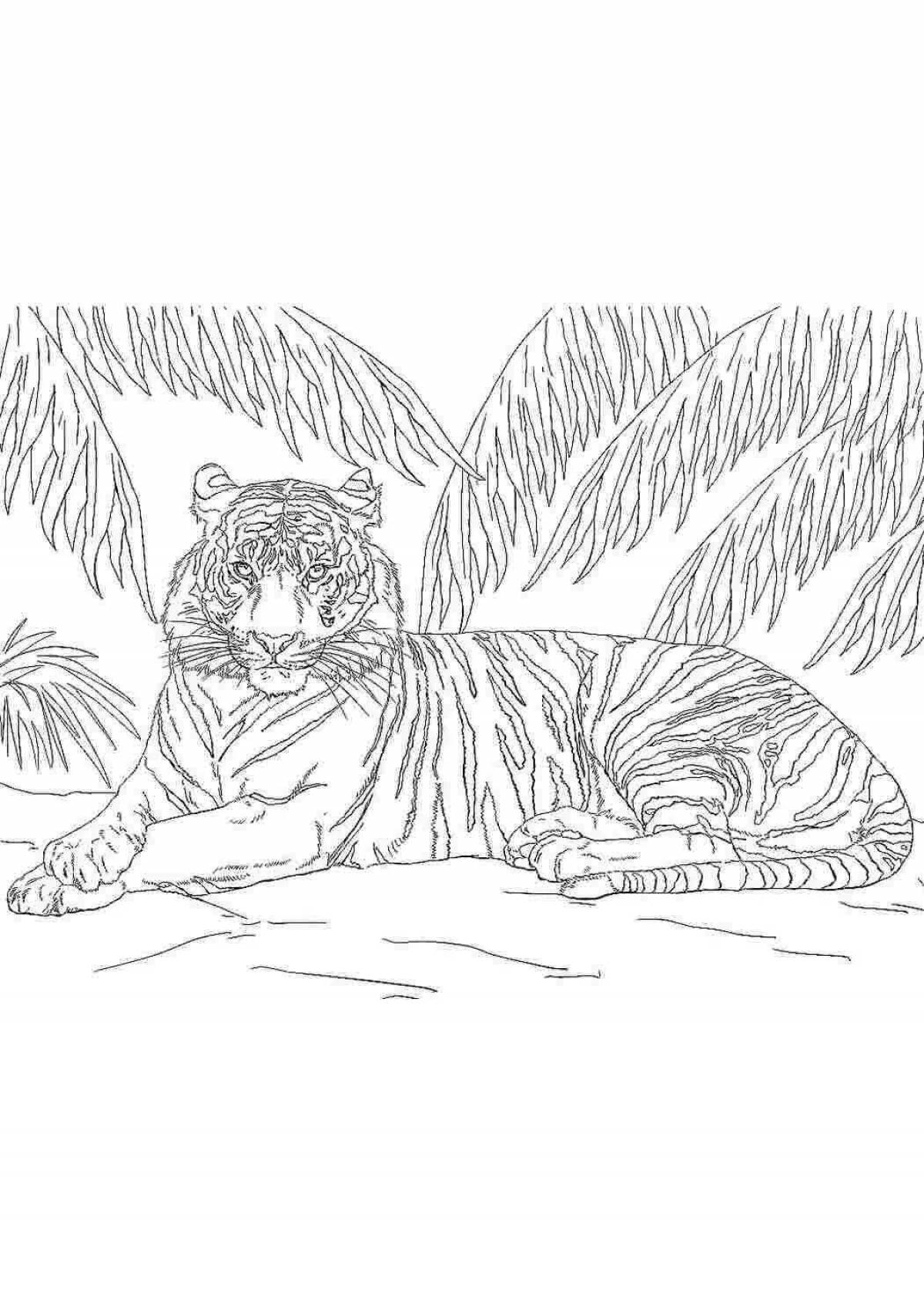 Photo Shiny coloring tiger with wings