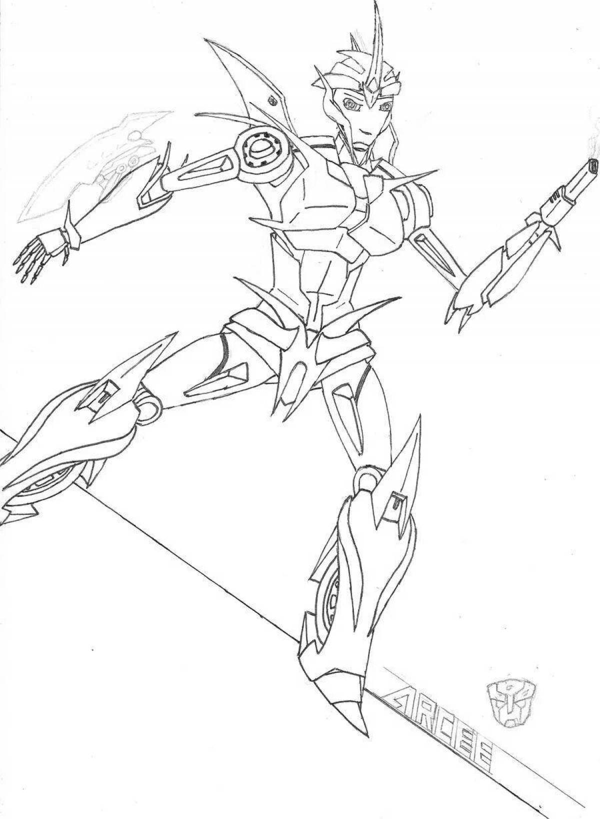 Colorful transformers prime arci coloring page