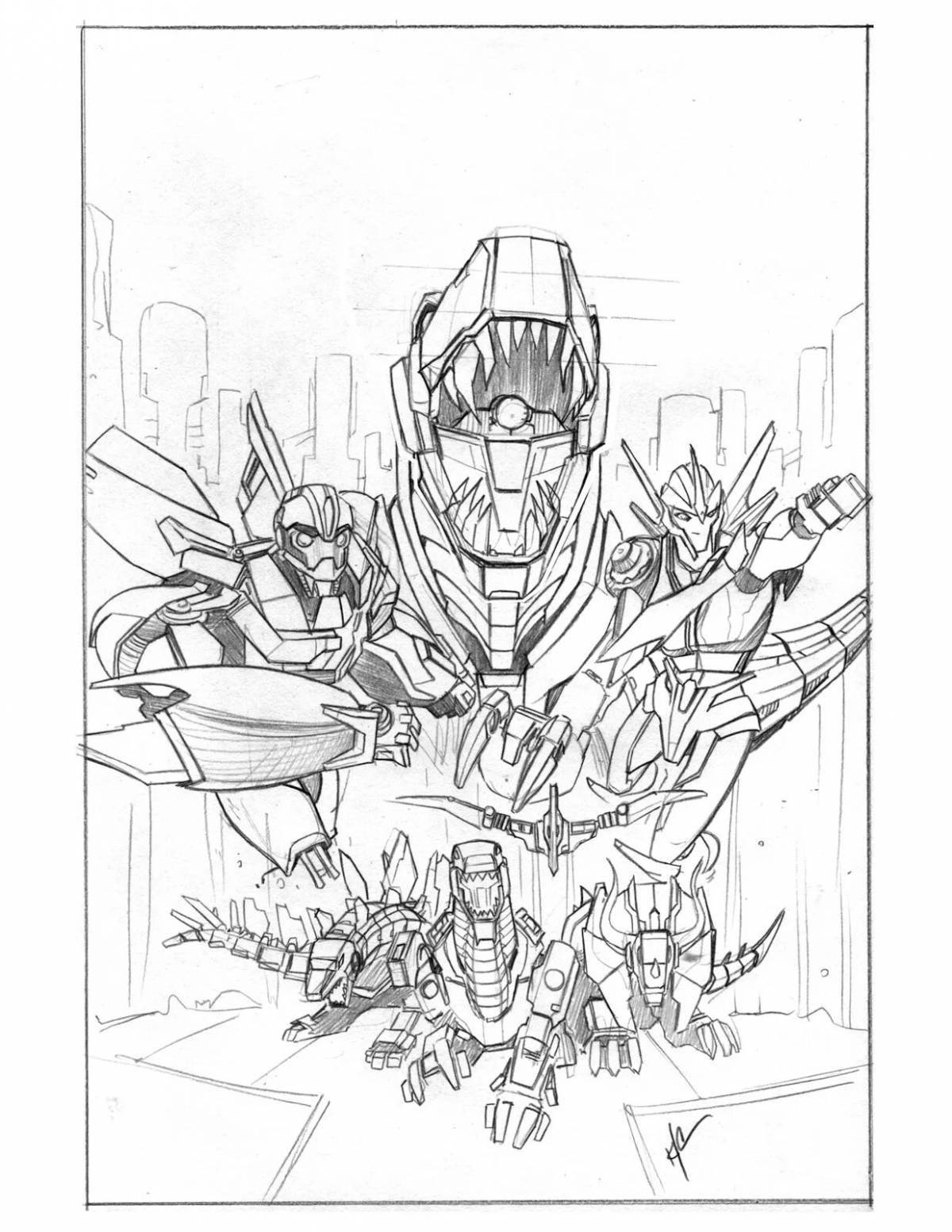 Fascinating transformers prime arci coloring page