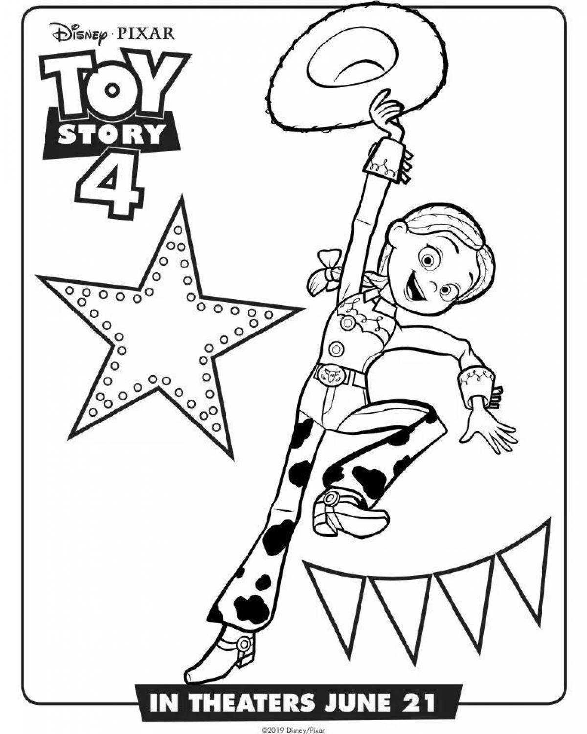 Colorful jessie toy story coloring page
