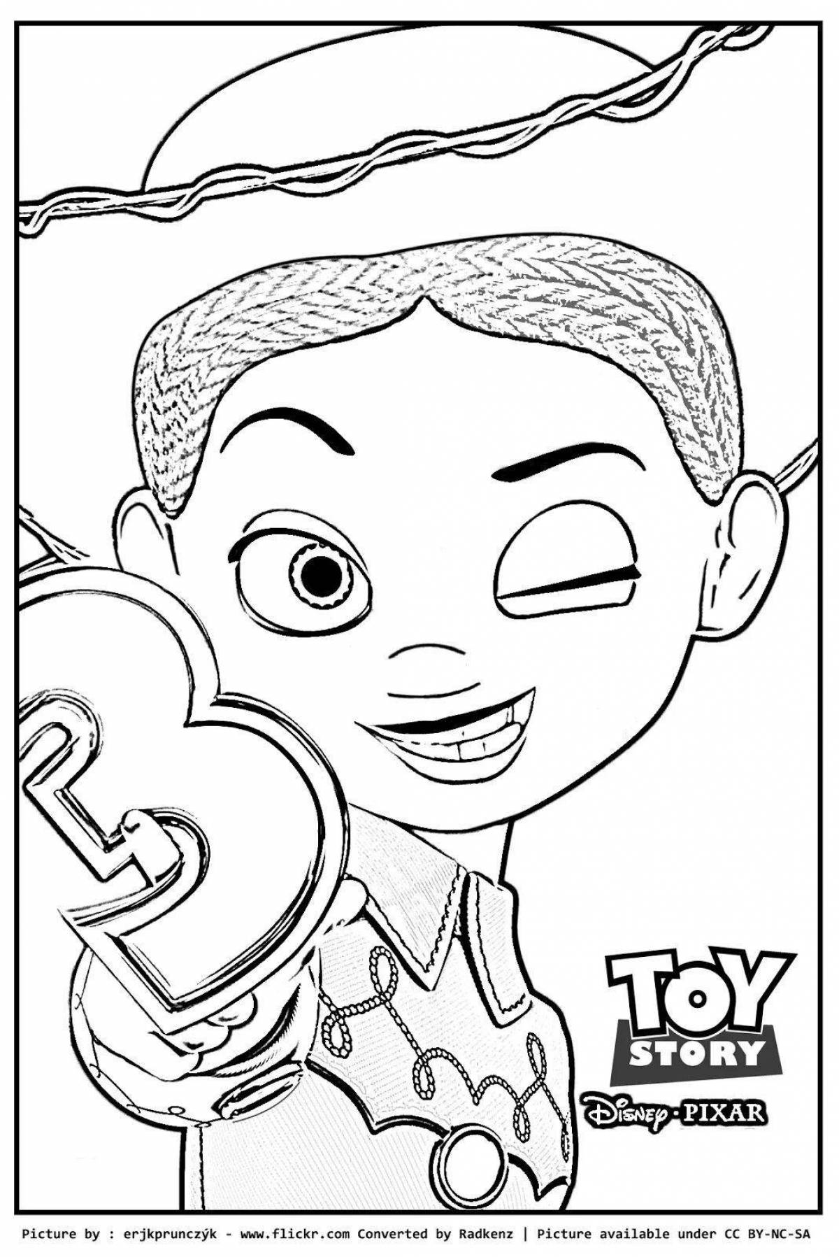 Coloring book shining jessie toy story