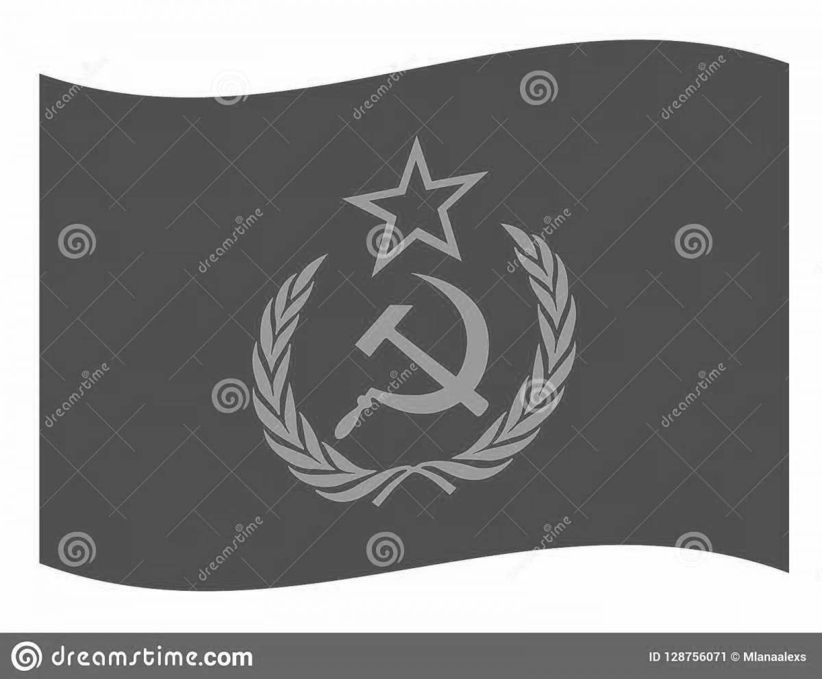 Coloring page festive flag of the soviet union
