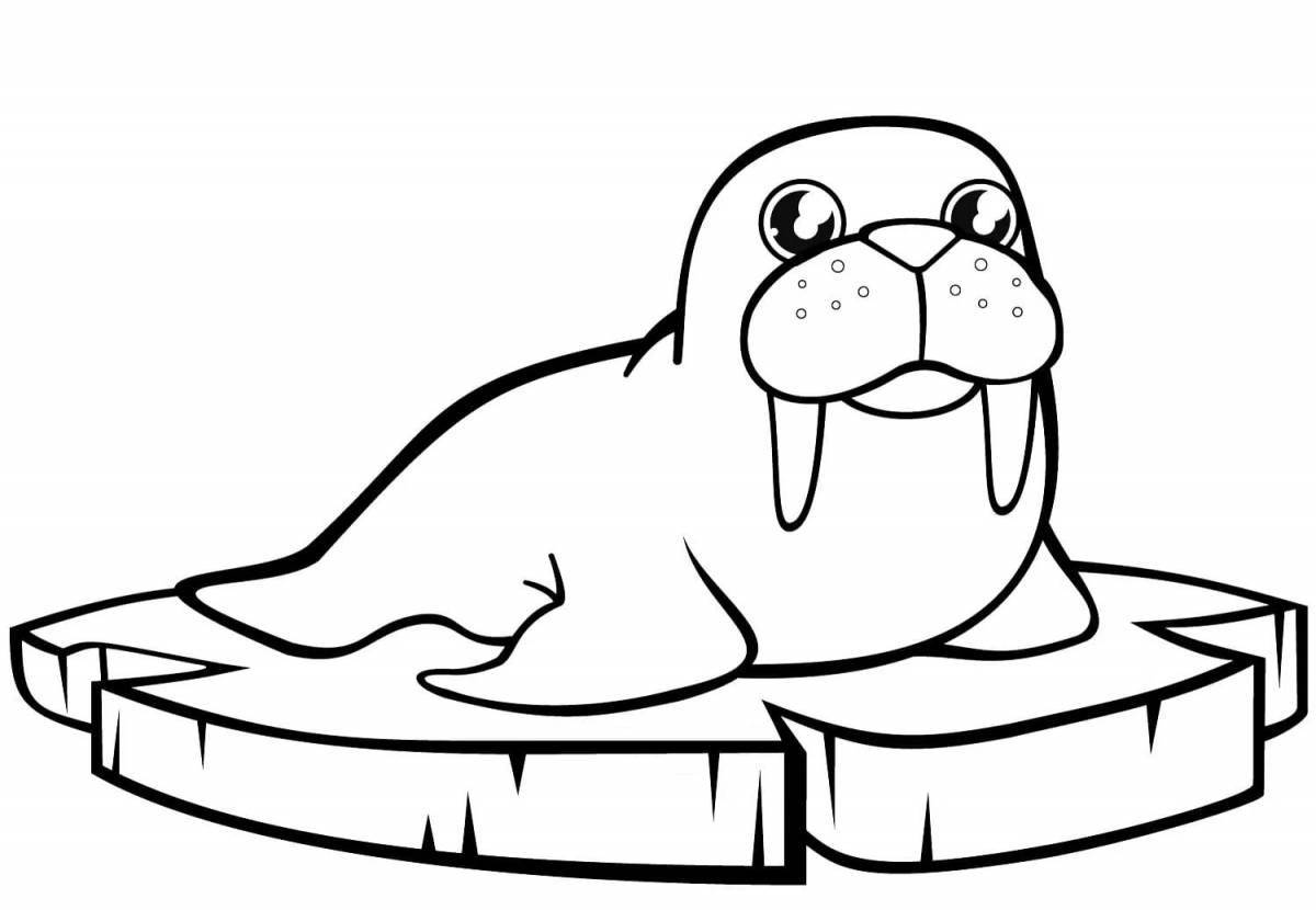 Mystic seal on ice coloring page