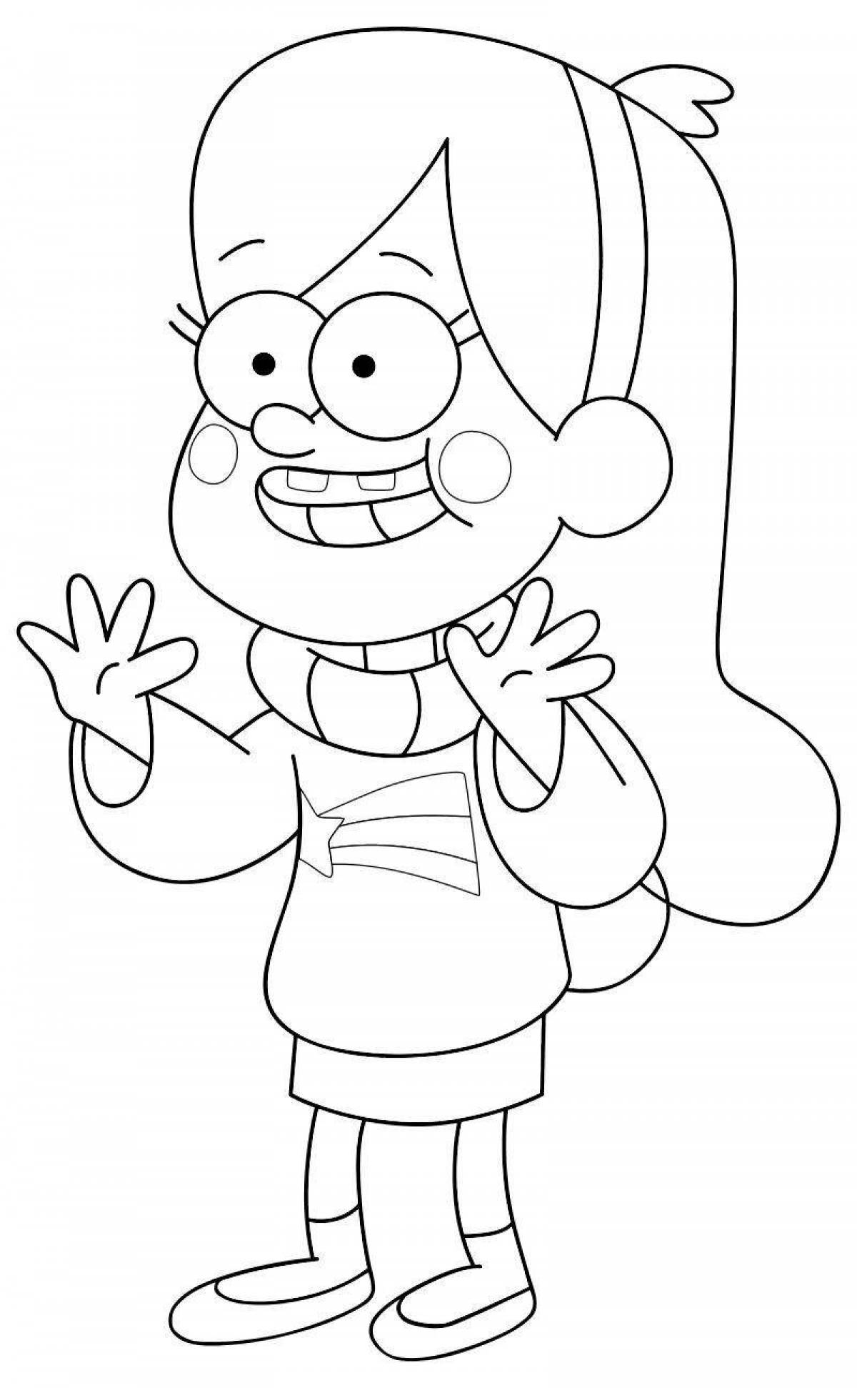 Playful mabel coloring page