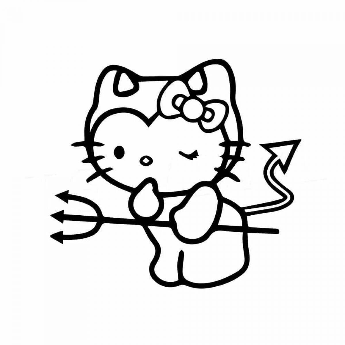 Mystic hello kitty evil coloring page