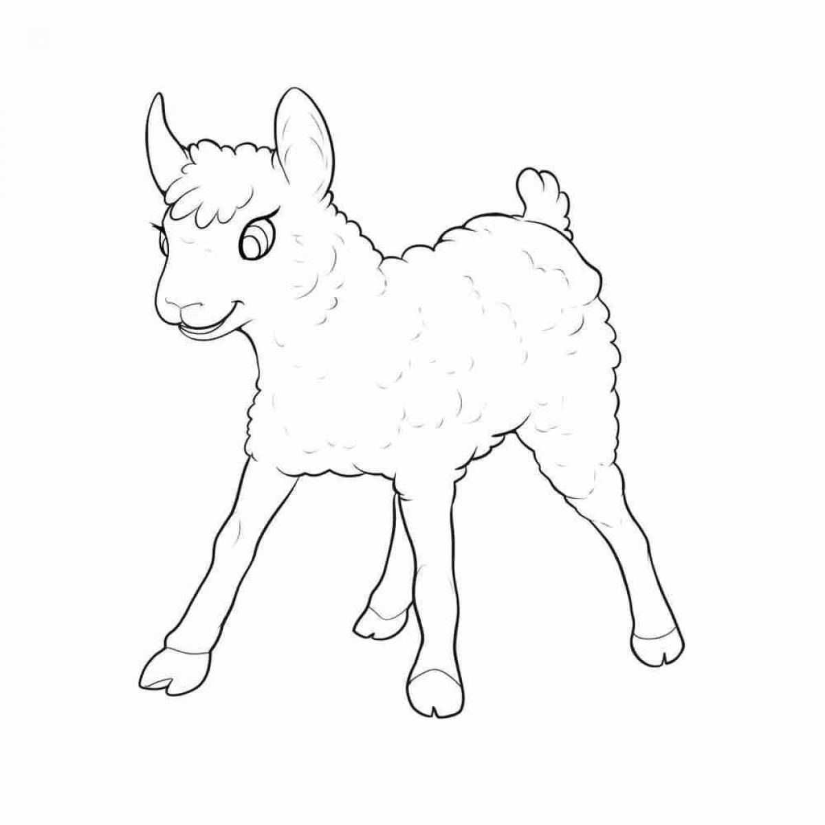Яркая раскраска козла для детей