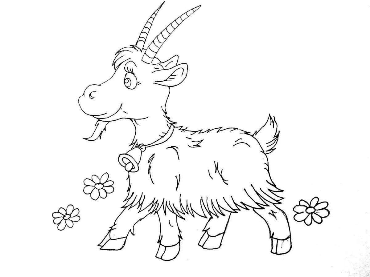 Coloring smart goat for kids