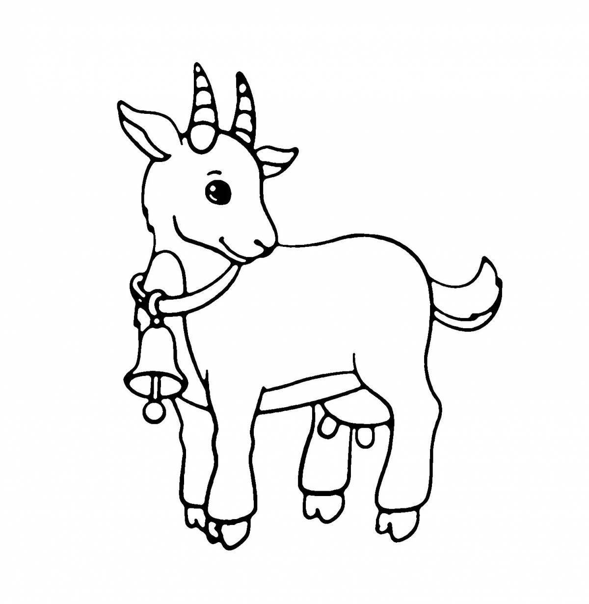 Unique goat coloring page for kids