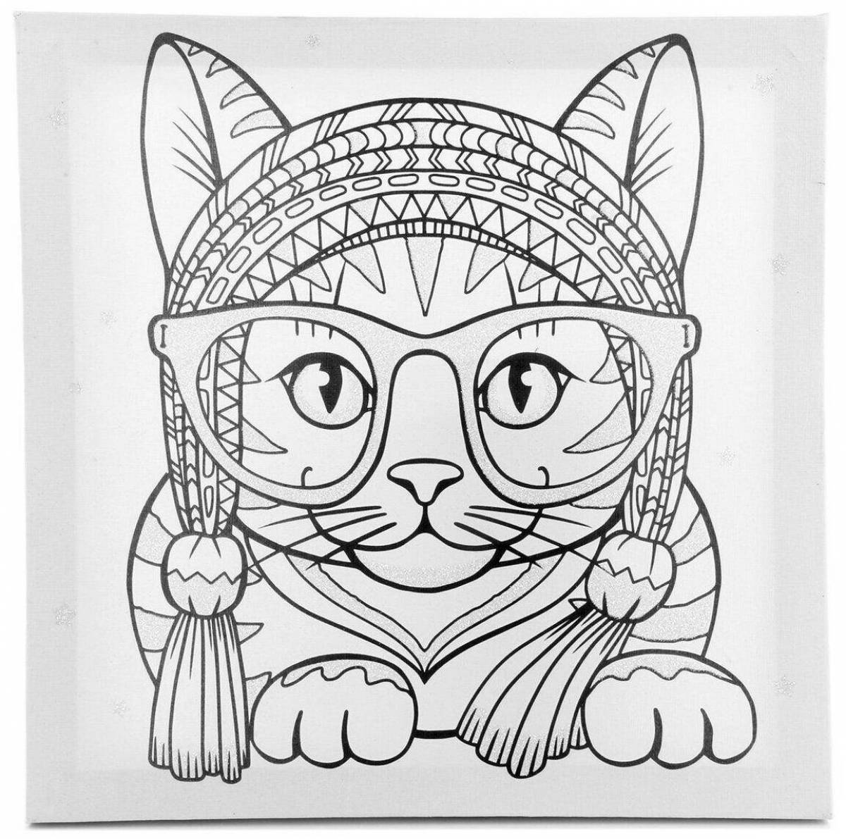 Naughty cat coloring page