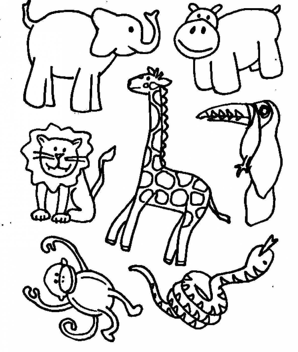 Bright coloring animals grade 1