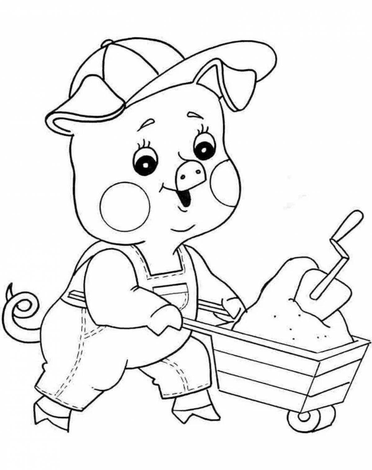 Coloring book the splendid tale of the three little pigs