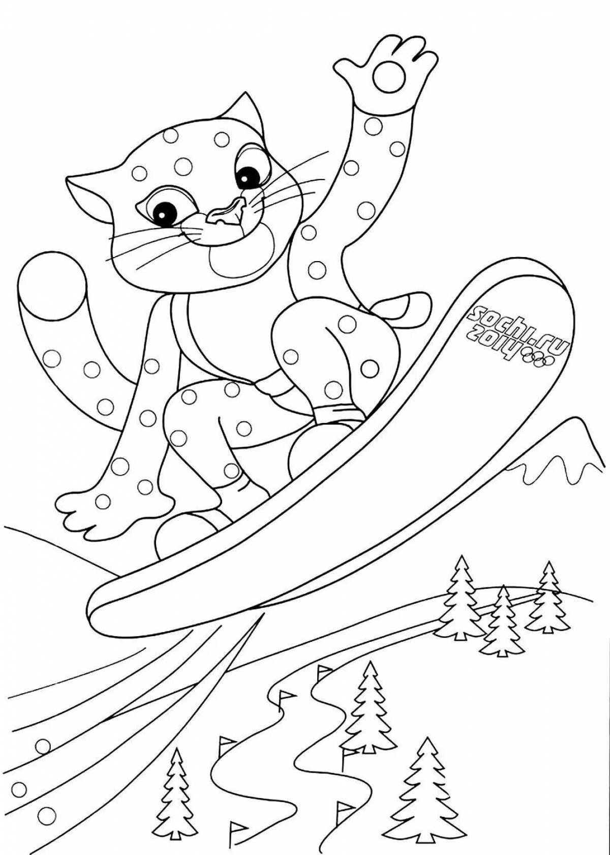 Coloring page joyful winter olympic games