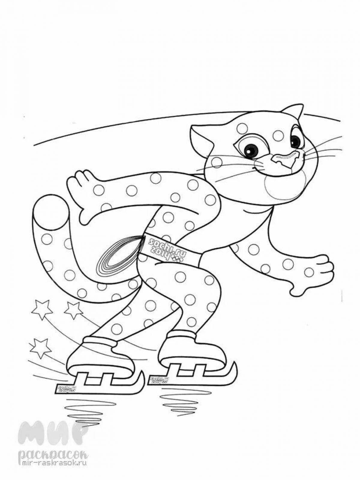 Coloring page festive winter olympic games