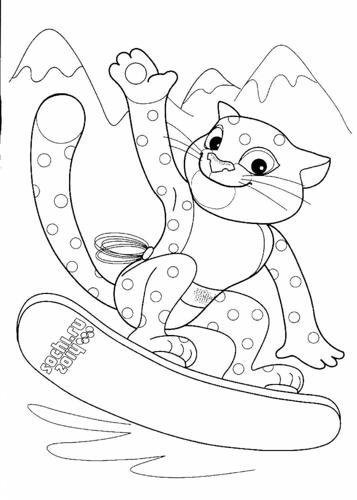 Glowing olympic winter games coloring page