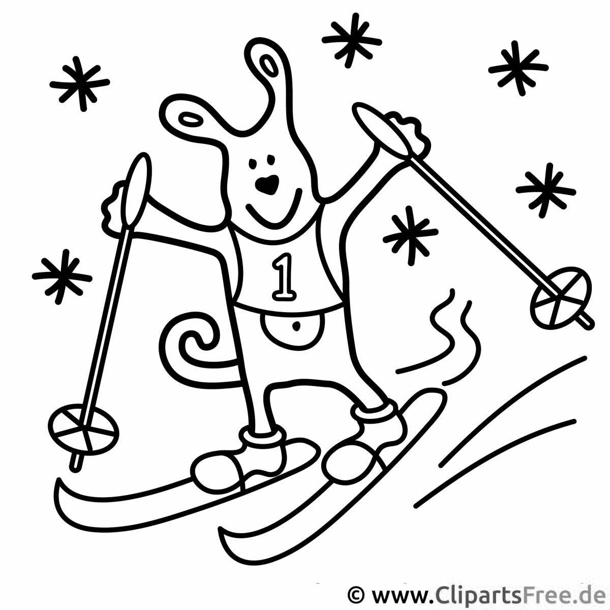 Coloring book exotic winter olympic games