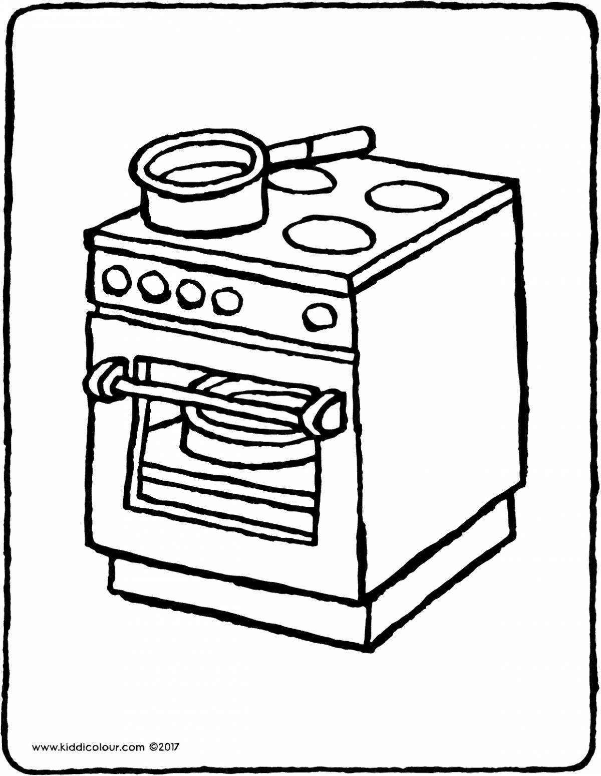 Colored oven coloring book for children