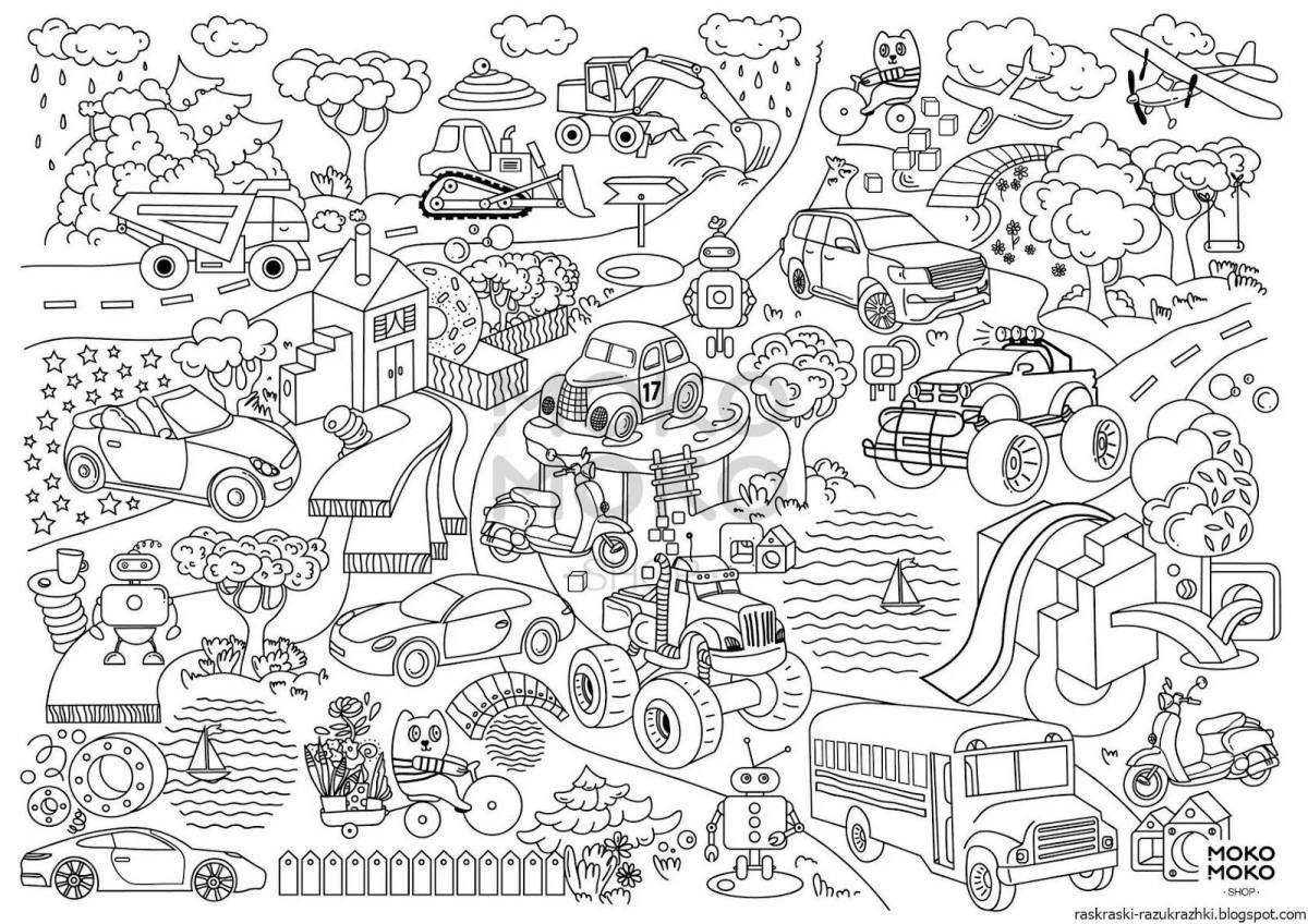 Color-frenzy coloring page many at once