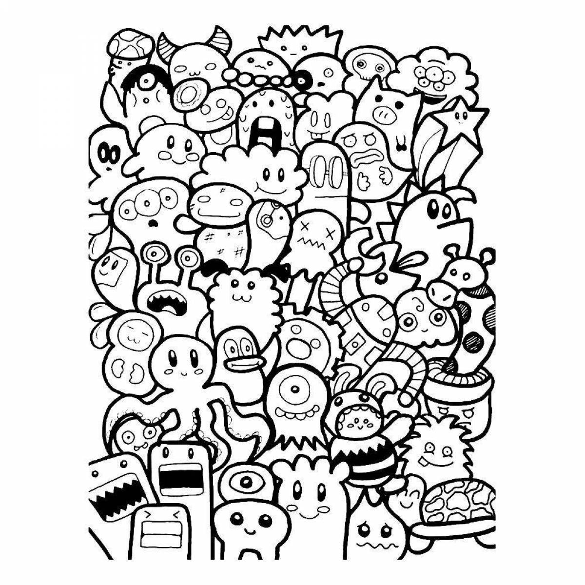Color-palooza coloring page many at once