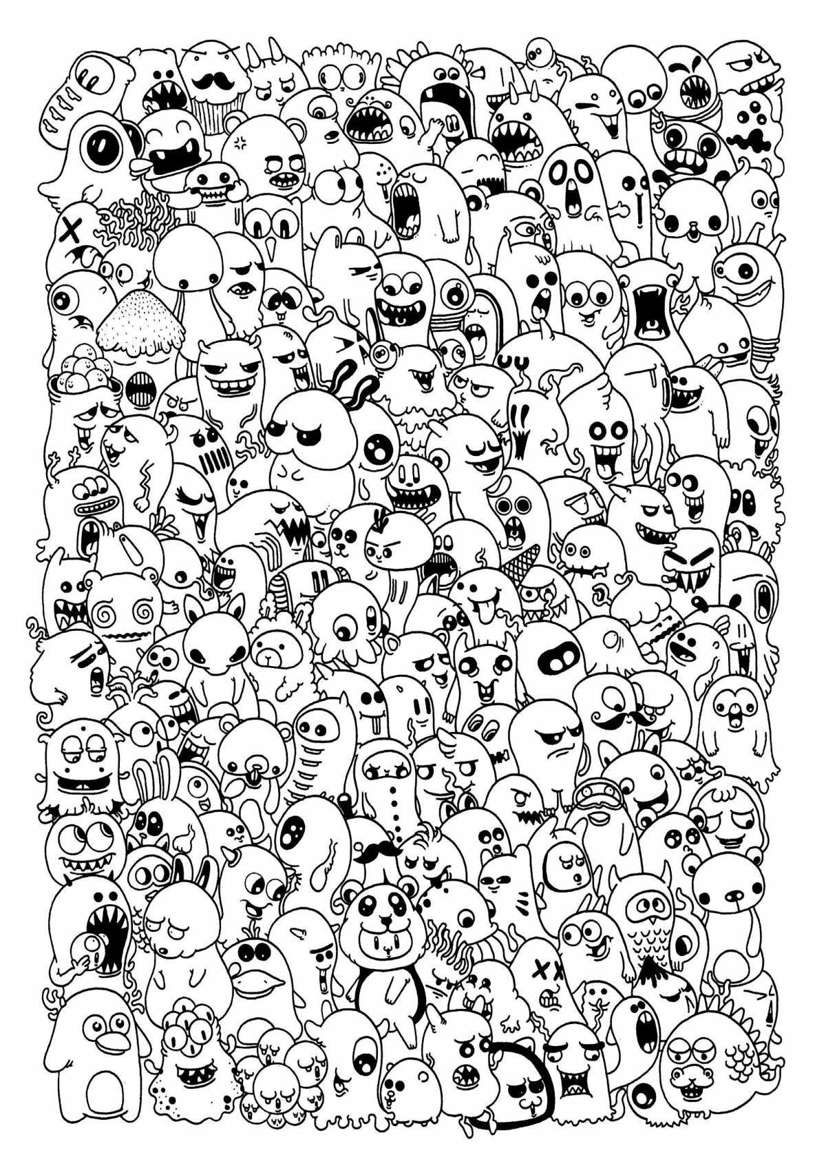 Color-deluge coloring page many at once