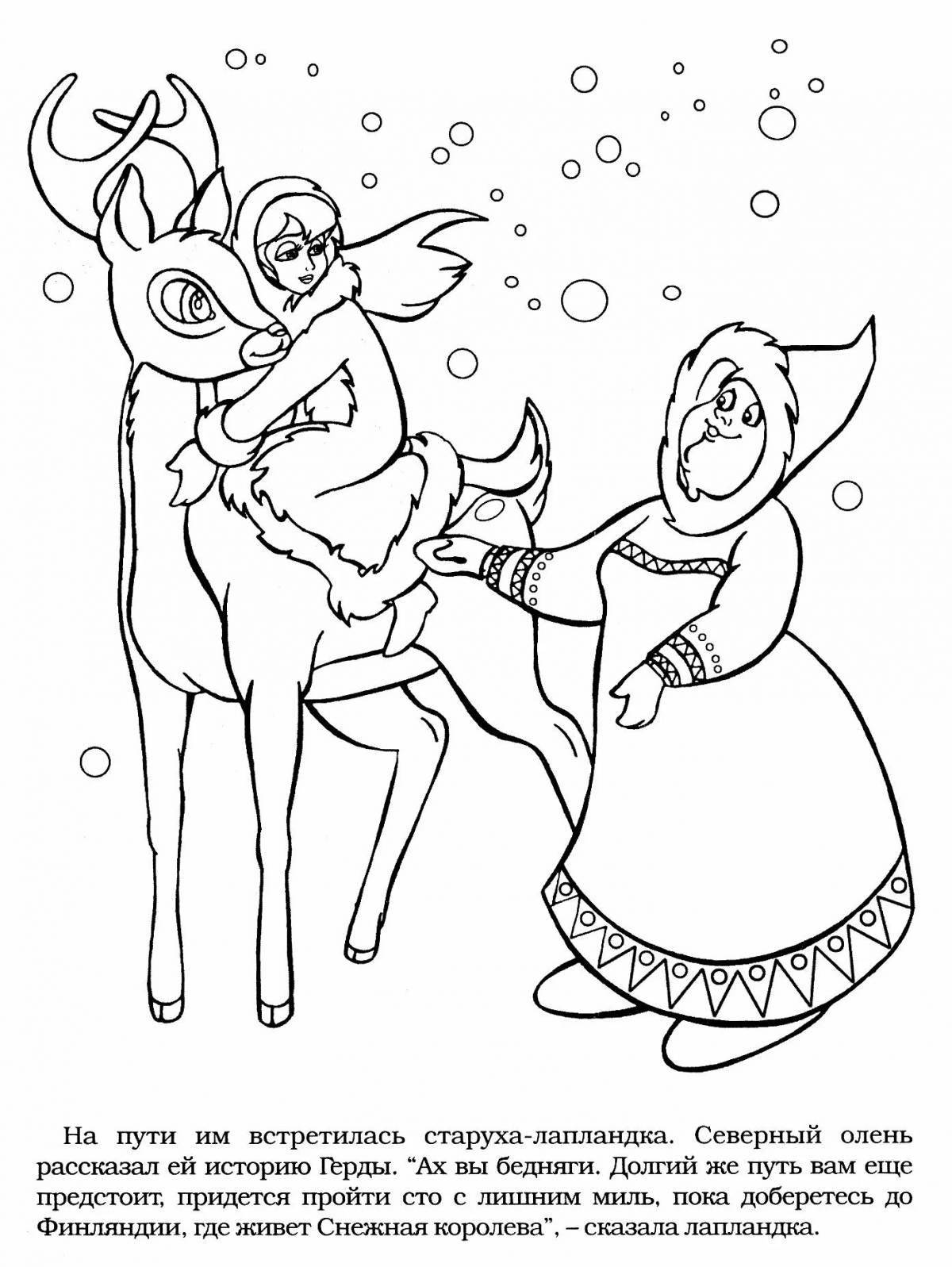 Photo Big coloring of gerda the snow queen