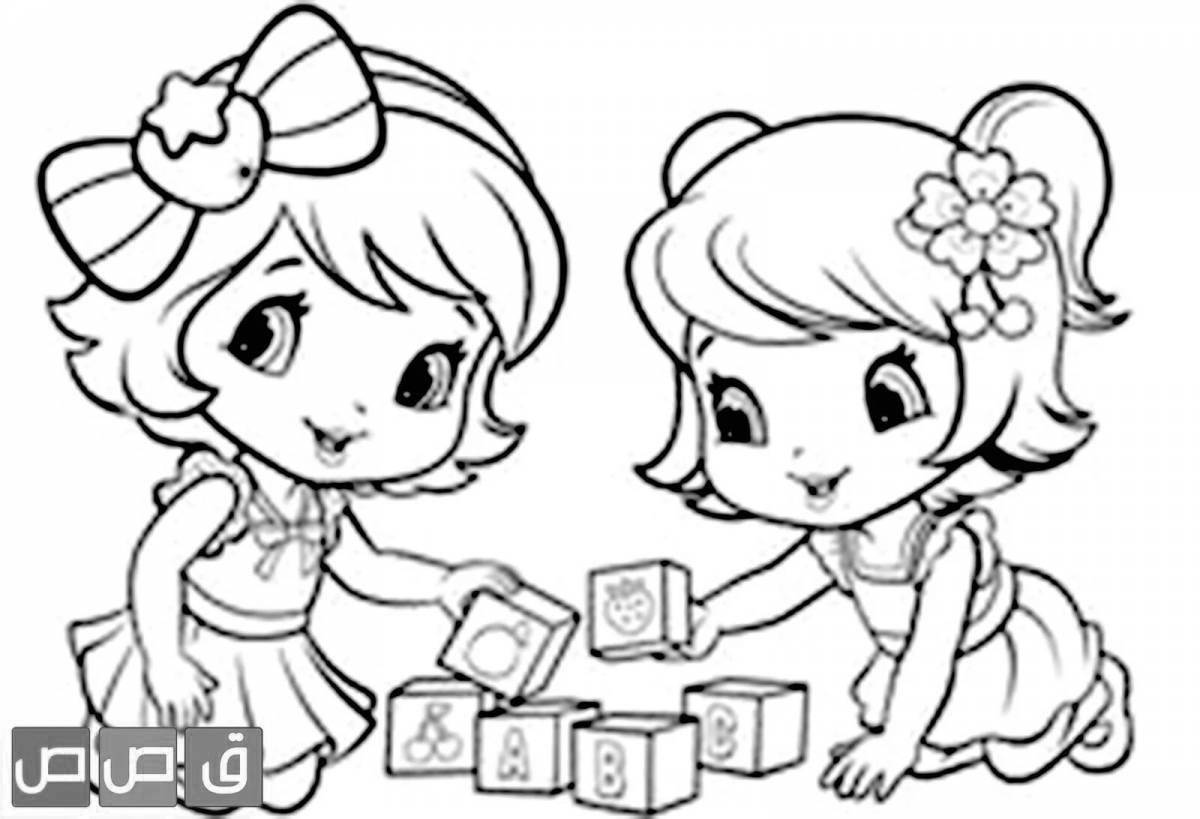 Adorable princess doll coloring game