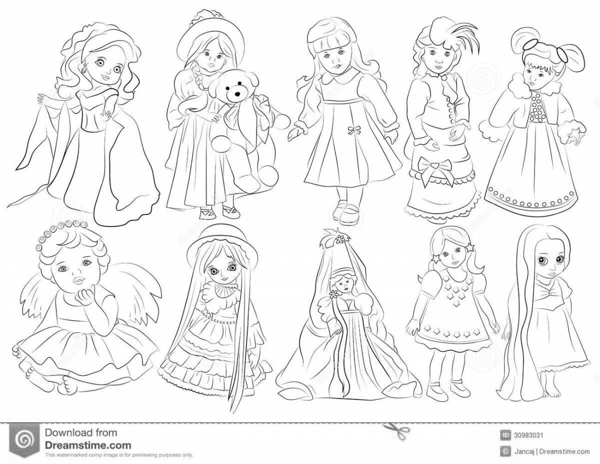 Adorable coloring game princess doll