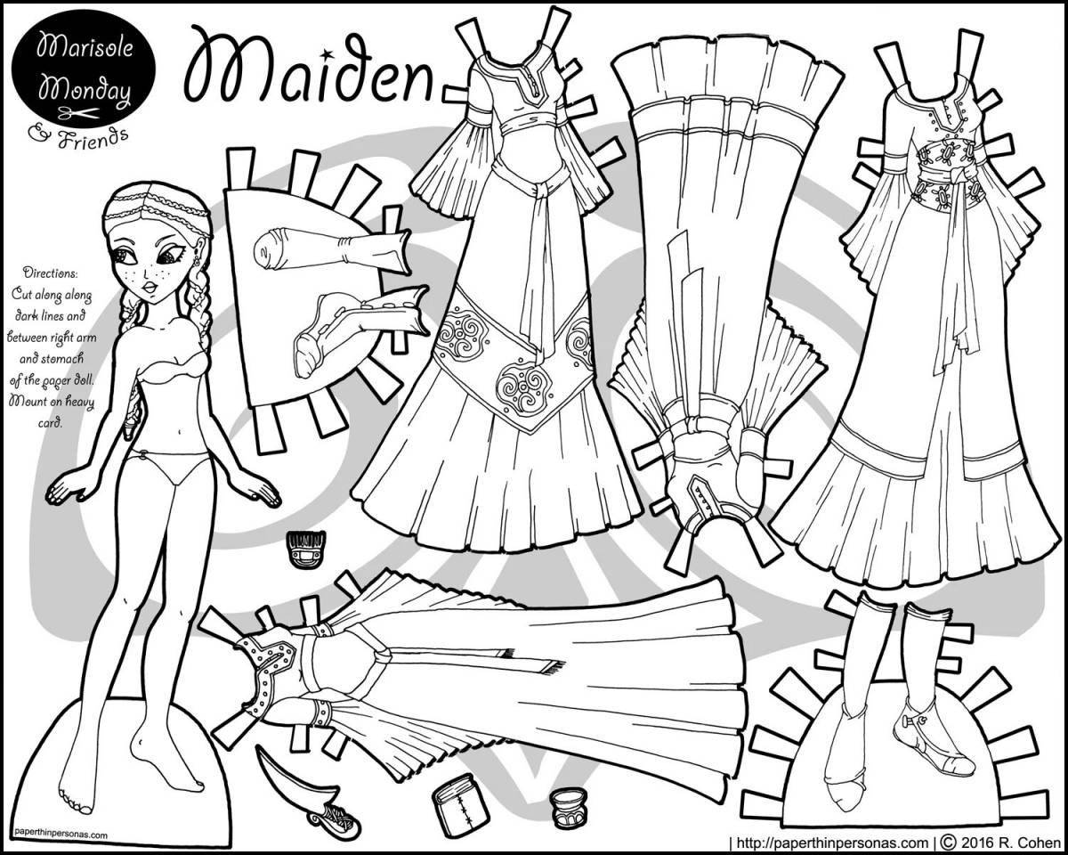 Lovely coloring game for princess dolls