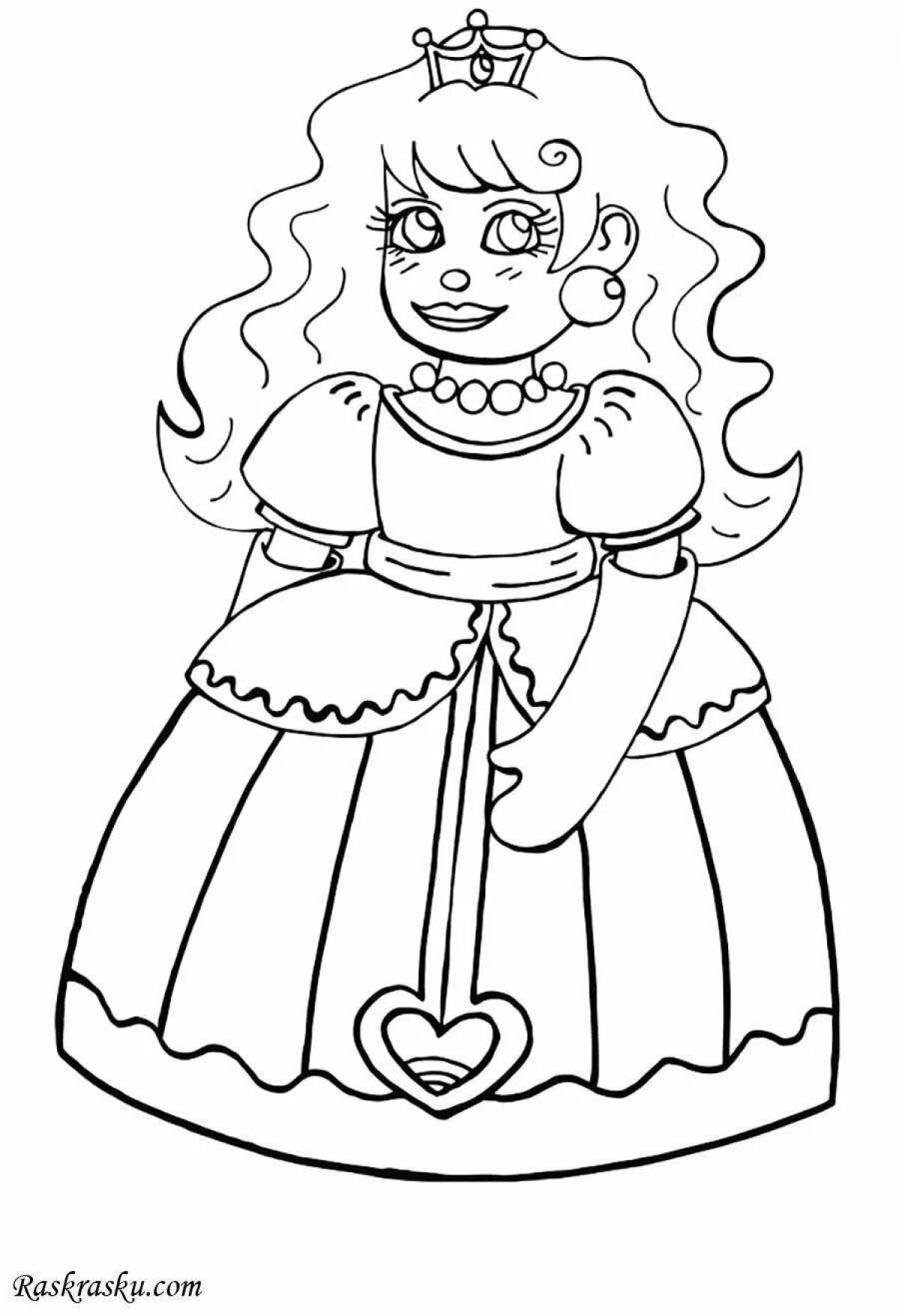 Serene coloring page doll princess game