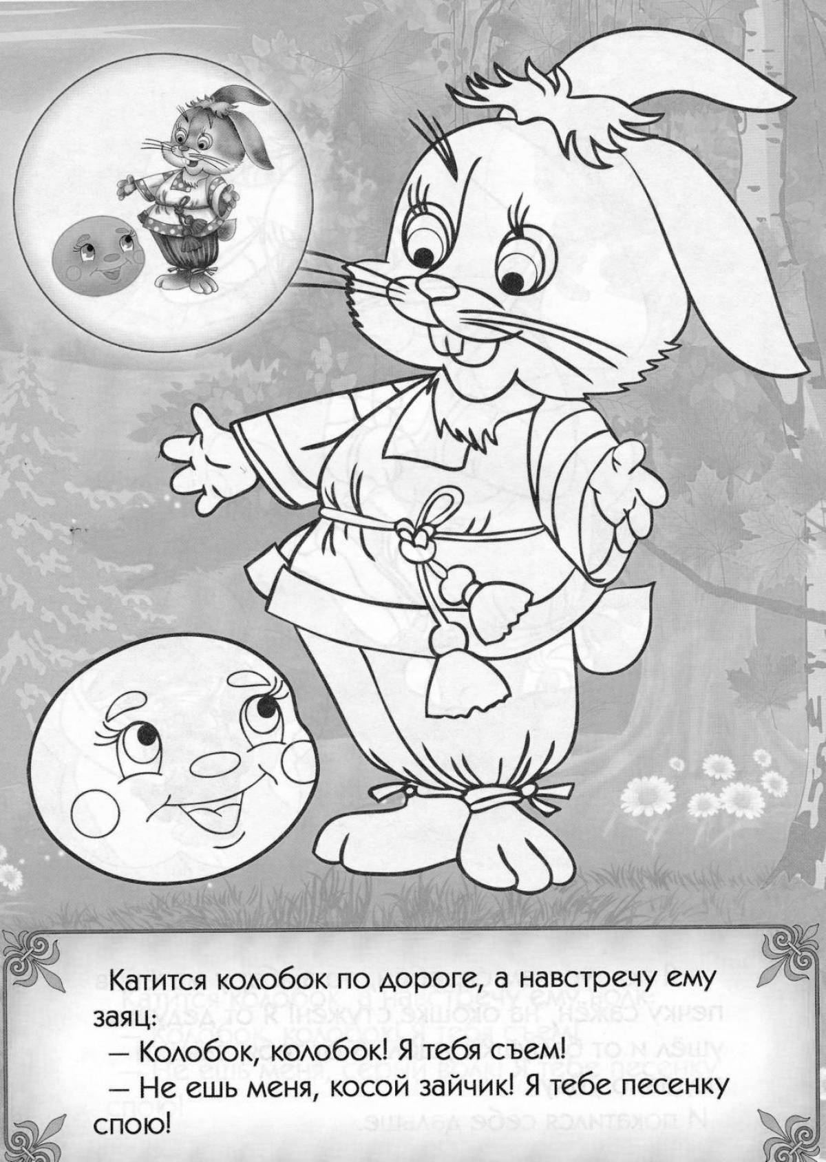 Coloring page adorable hare and bun