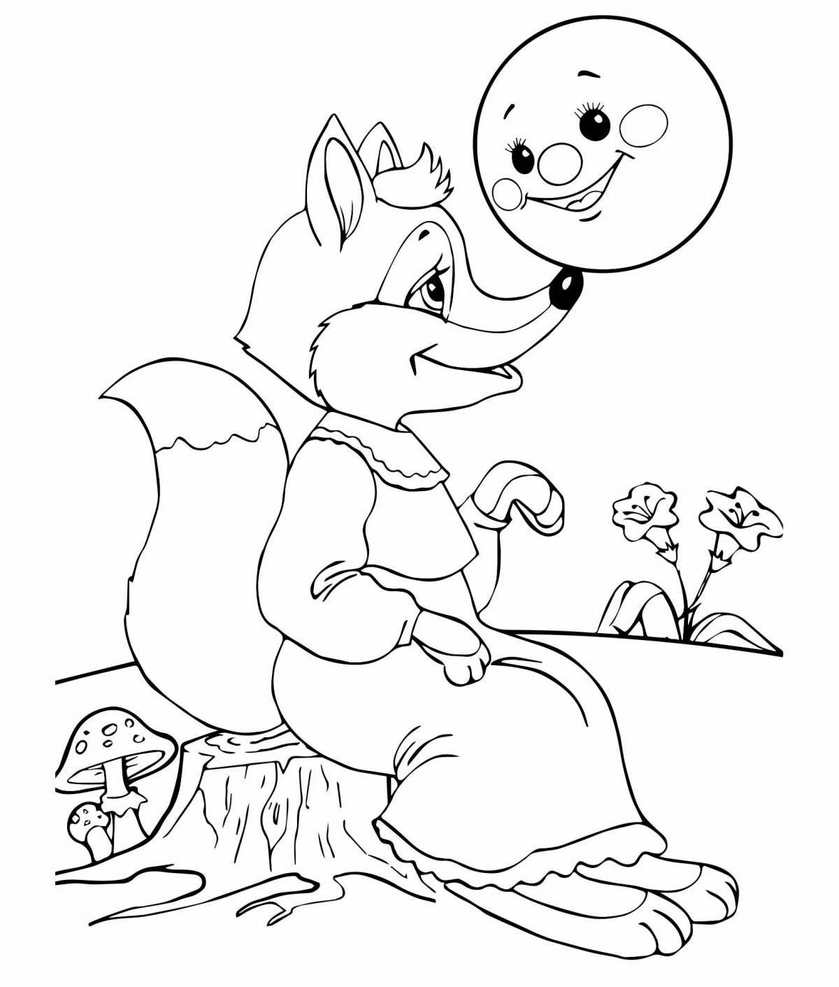 Coloring book cute hare and bun