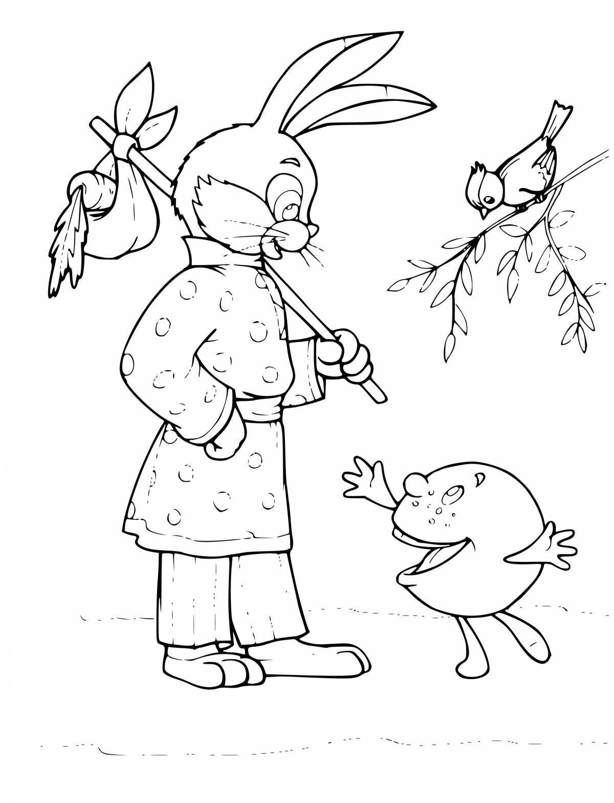 Coloring book shiny bunny and bun