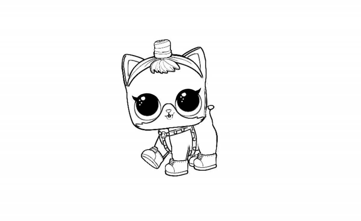 Radiant coloring page doll lol cat