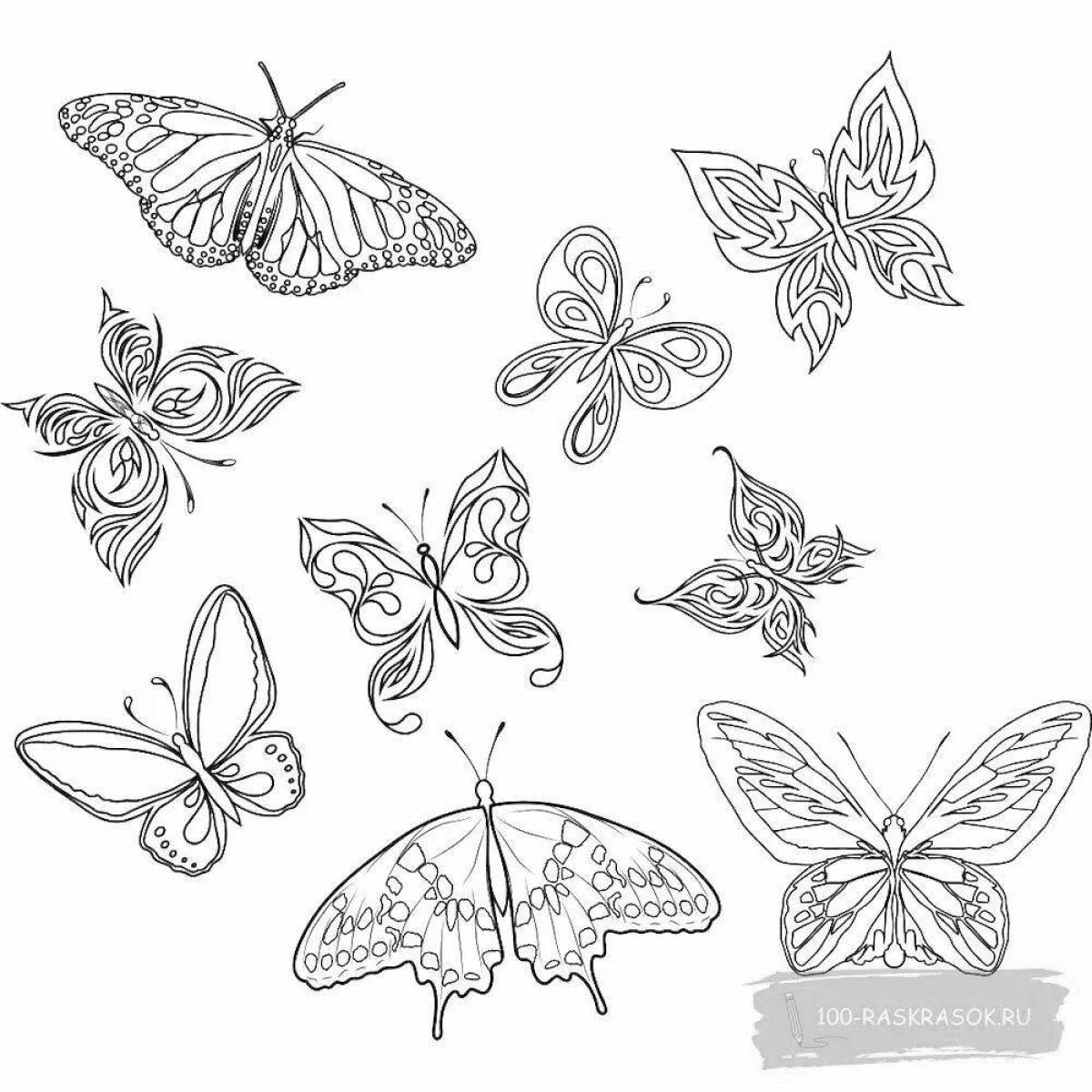 Cute little butterflies coloring pages
