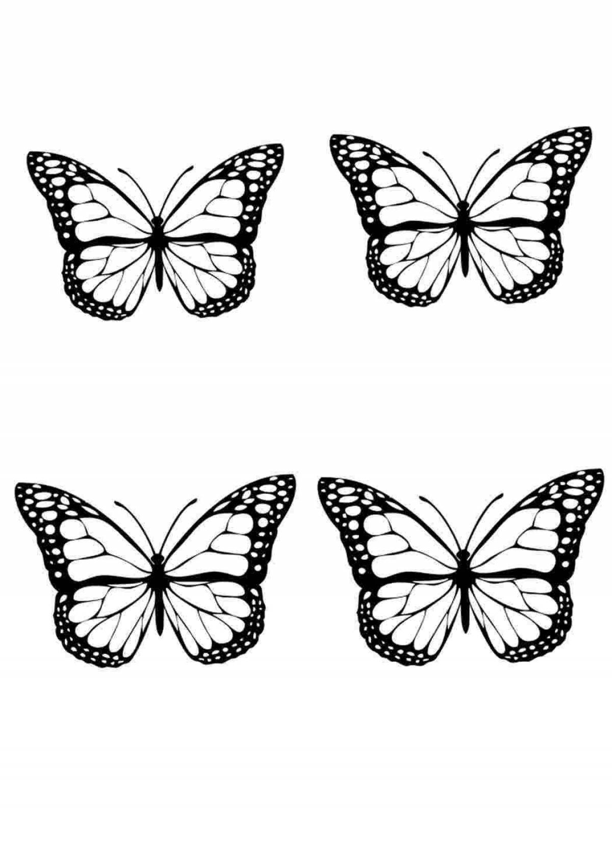 Завораживающая раскраска «маленькие бабочки»