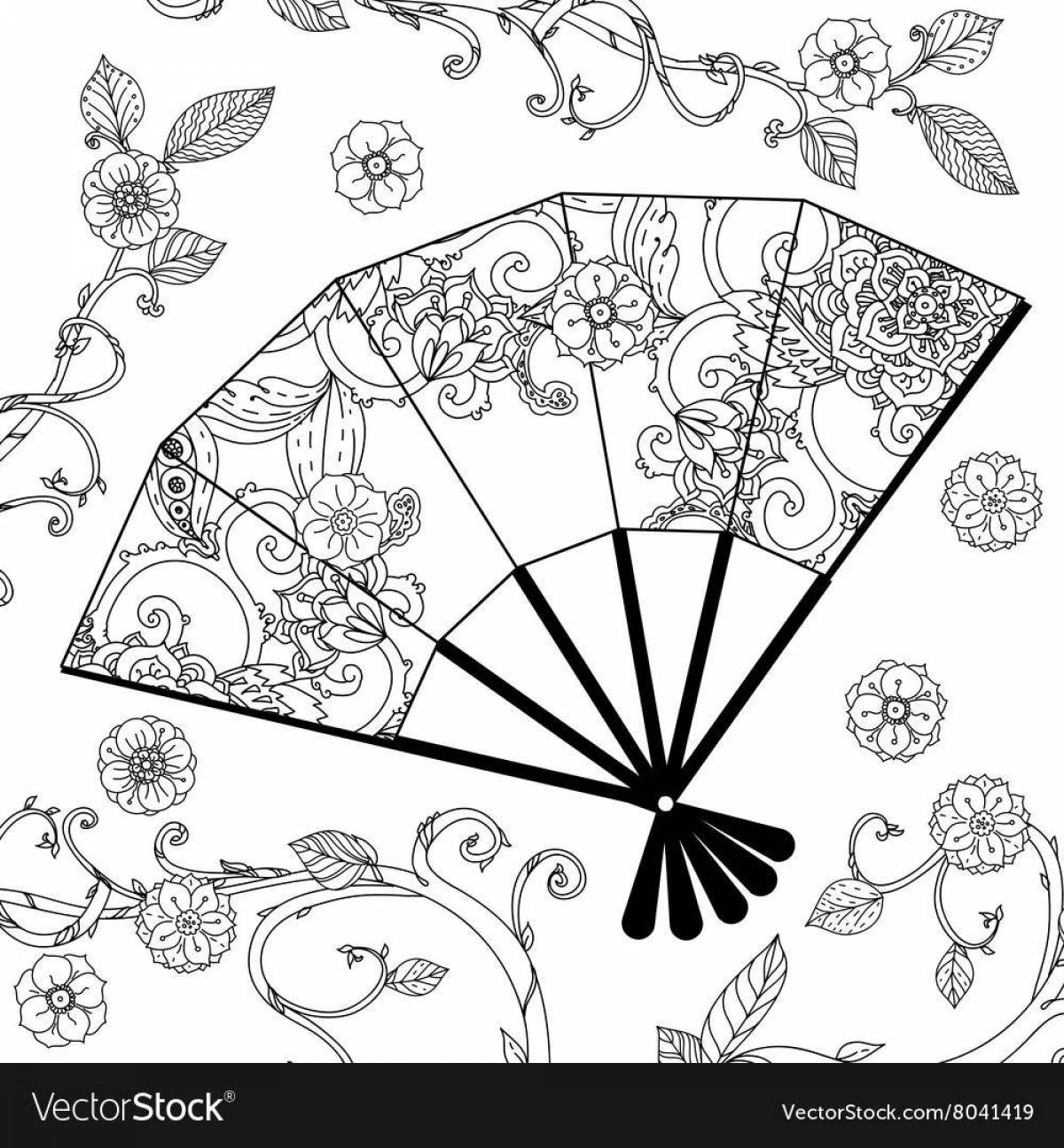 Игривая веерная раскраска для детей