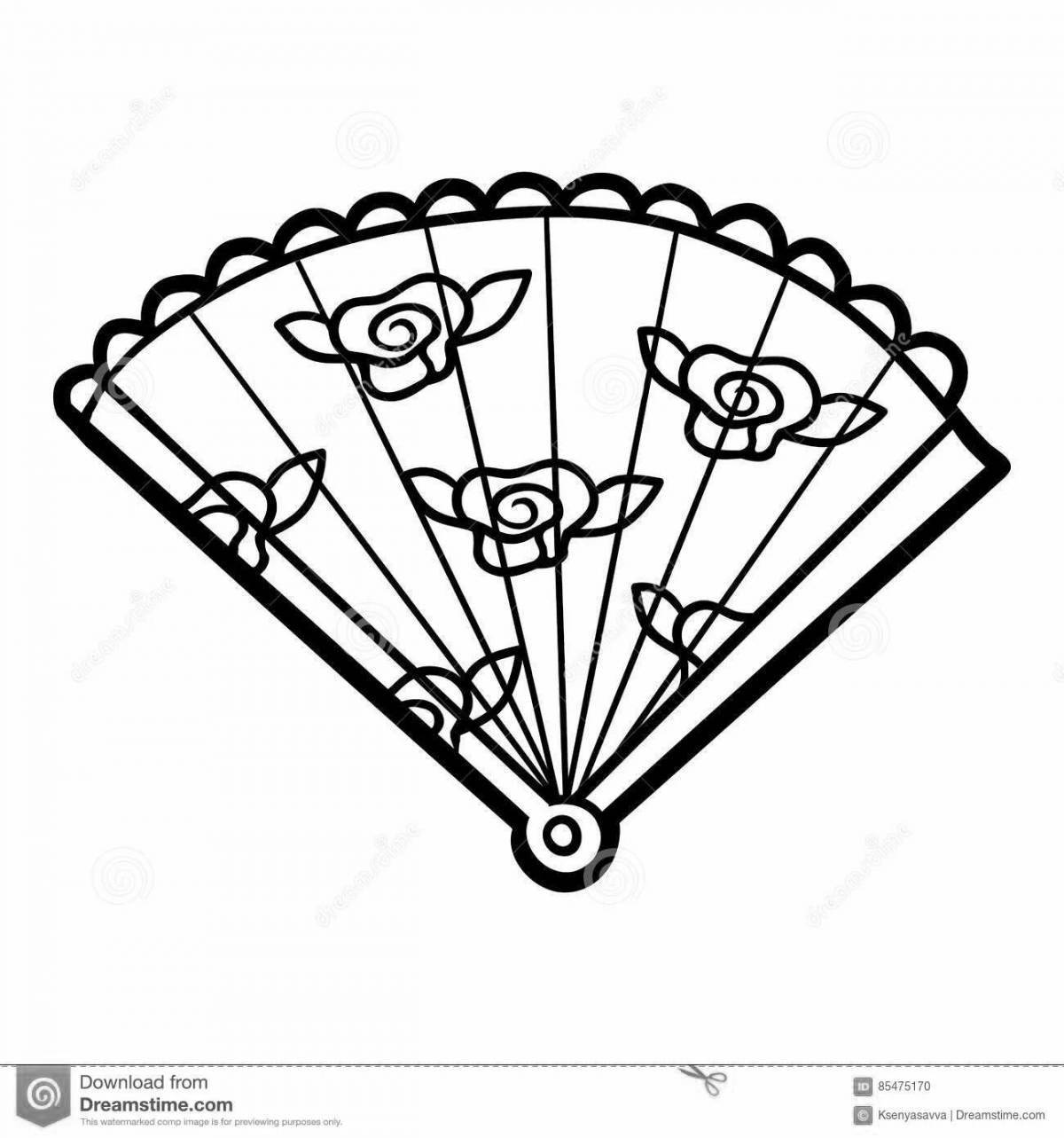 Fun fan coloring page для детей