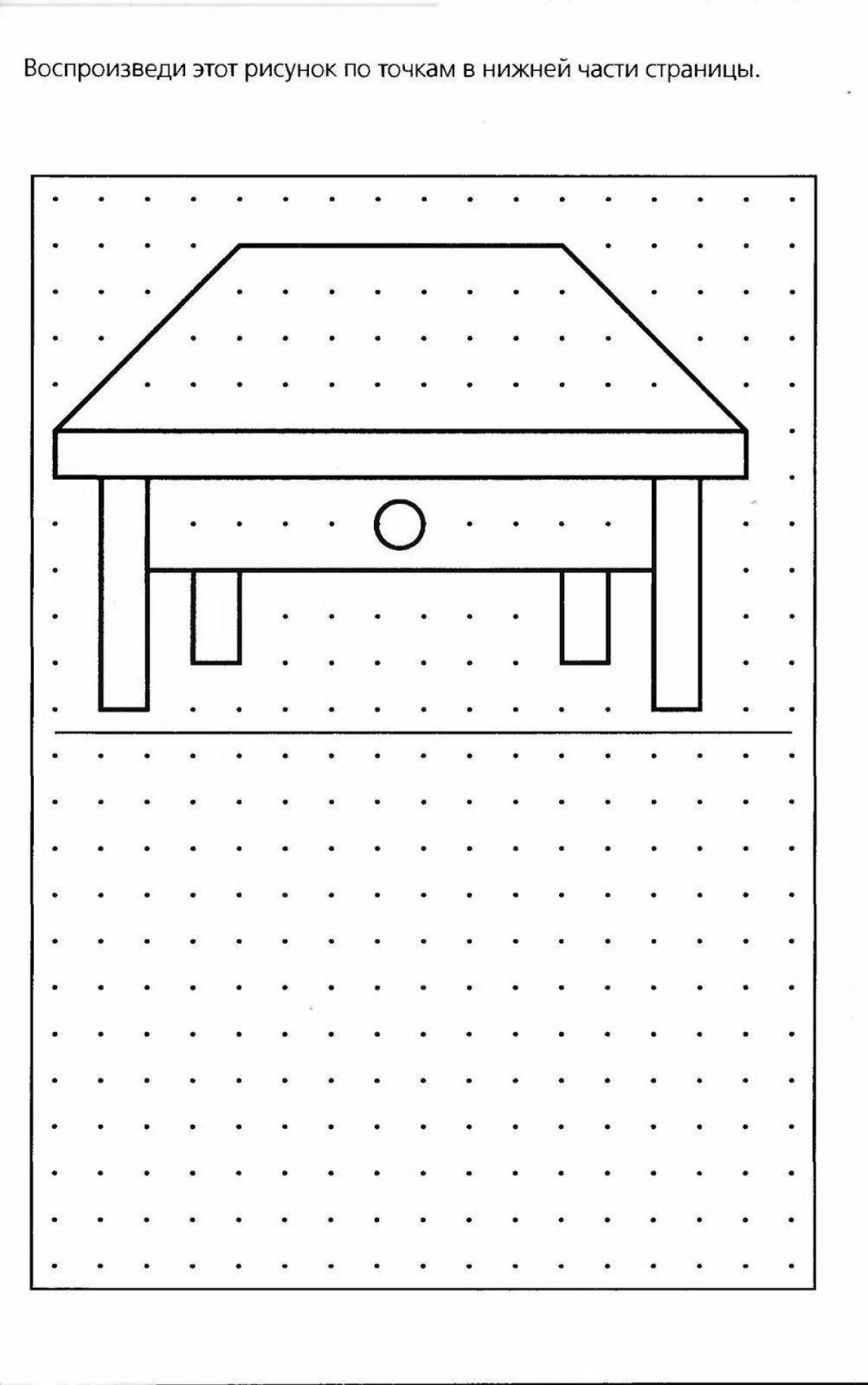 Coloring book elegant dotted furniture