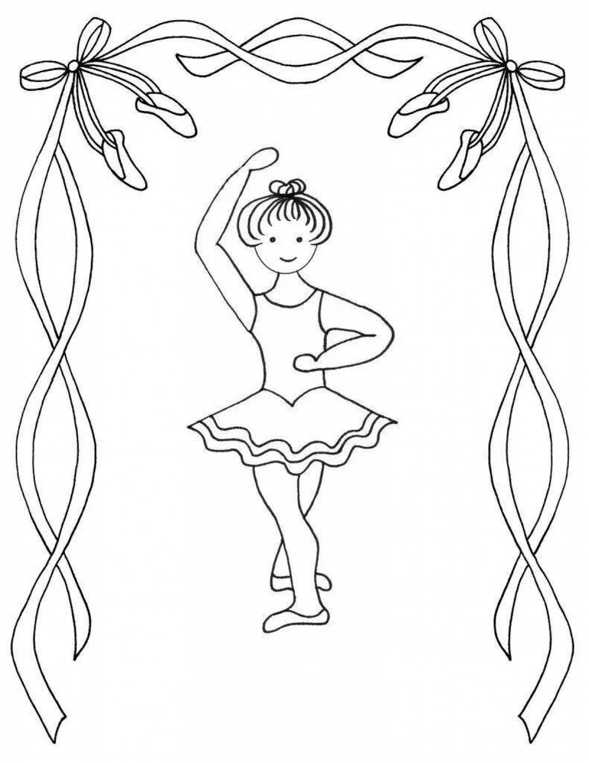Colorful ballet coloring book for kids
