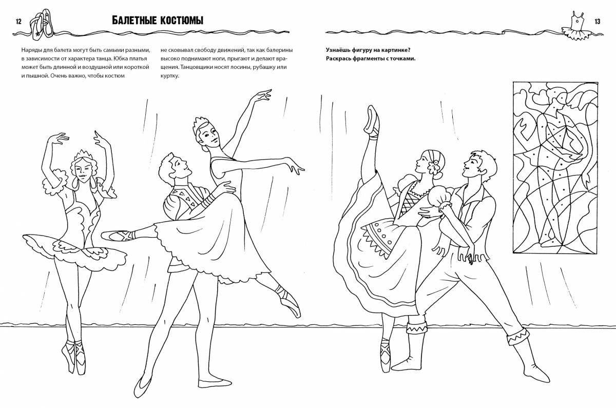 Cute ballet coloring book for kids