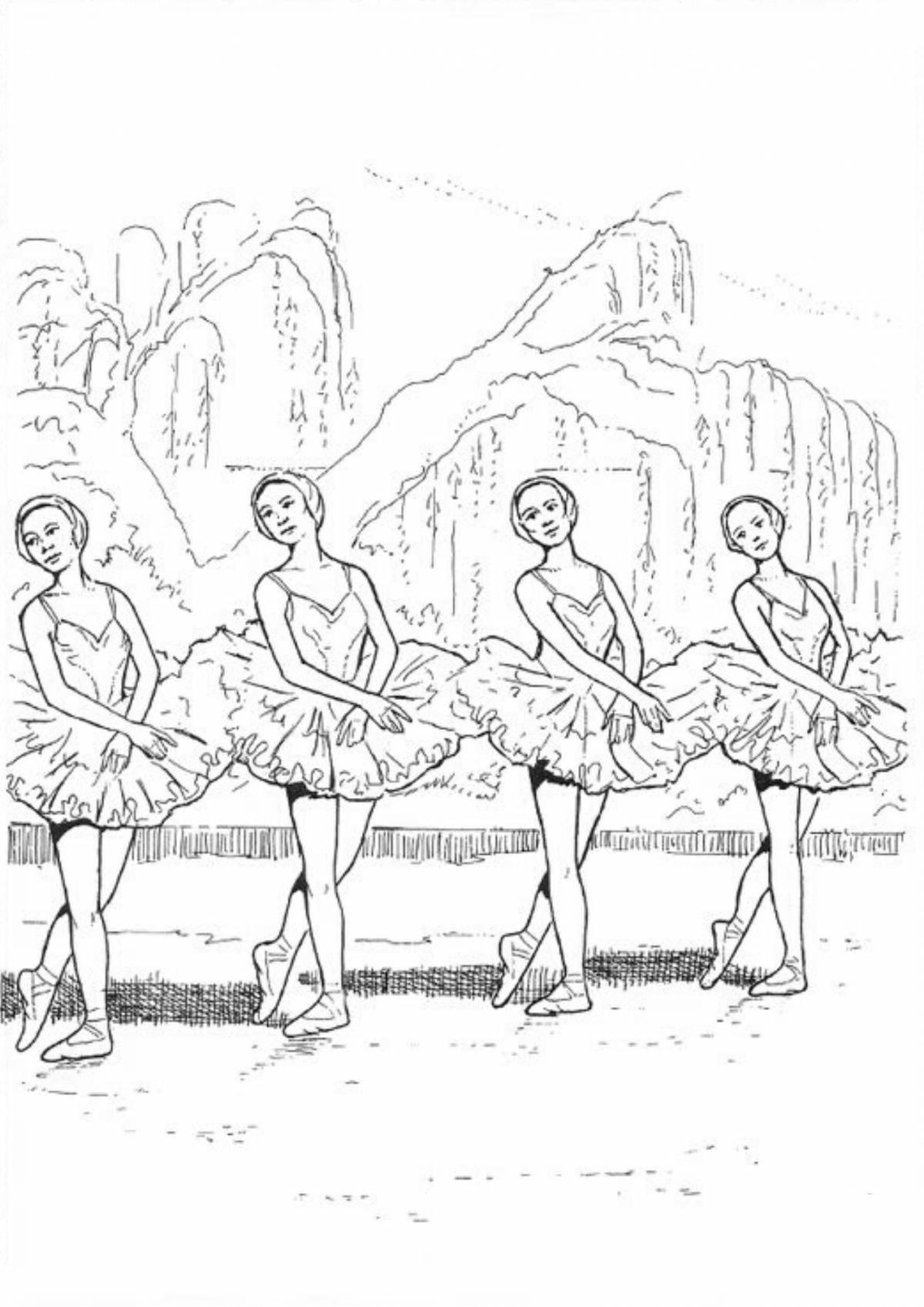 Beautiful ballet coloring book for kids