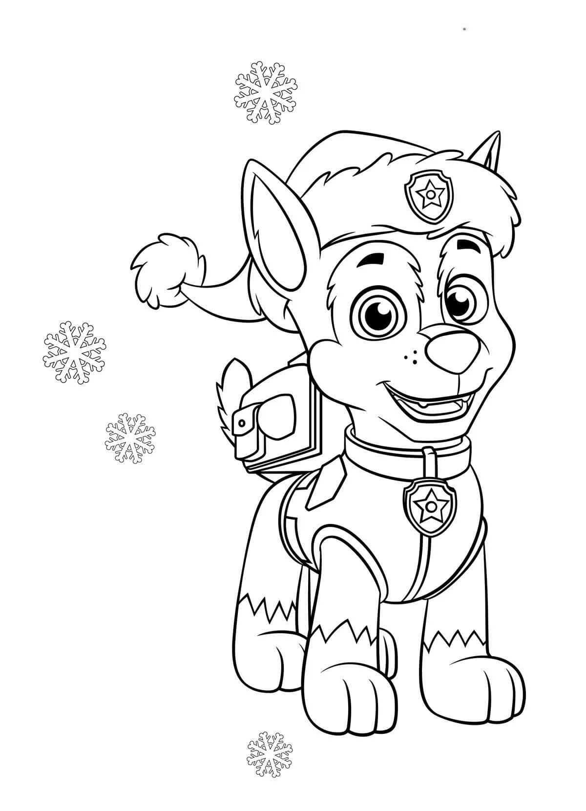 Coloring page playful marshal and racer